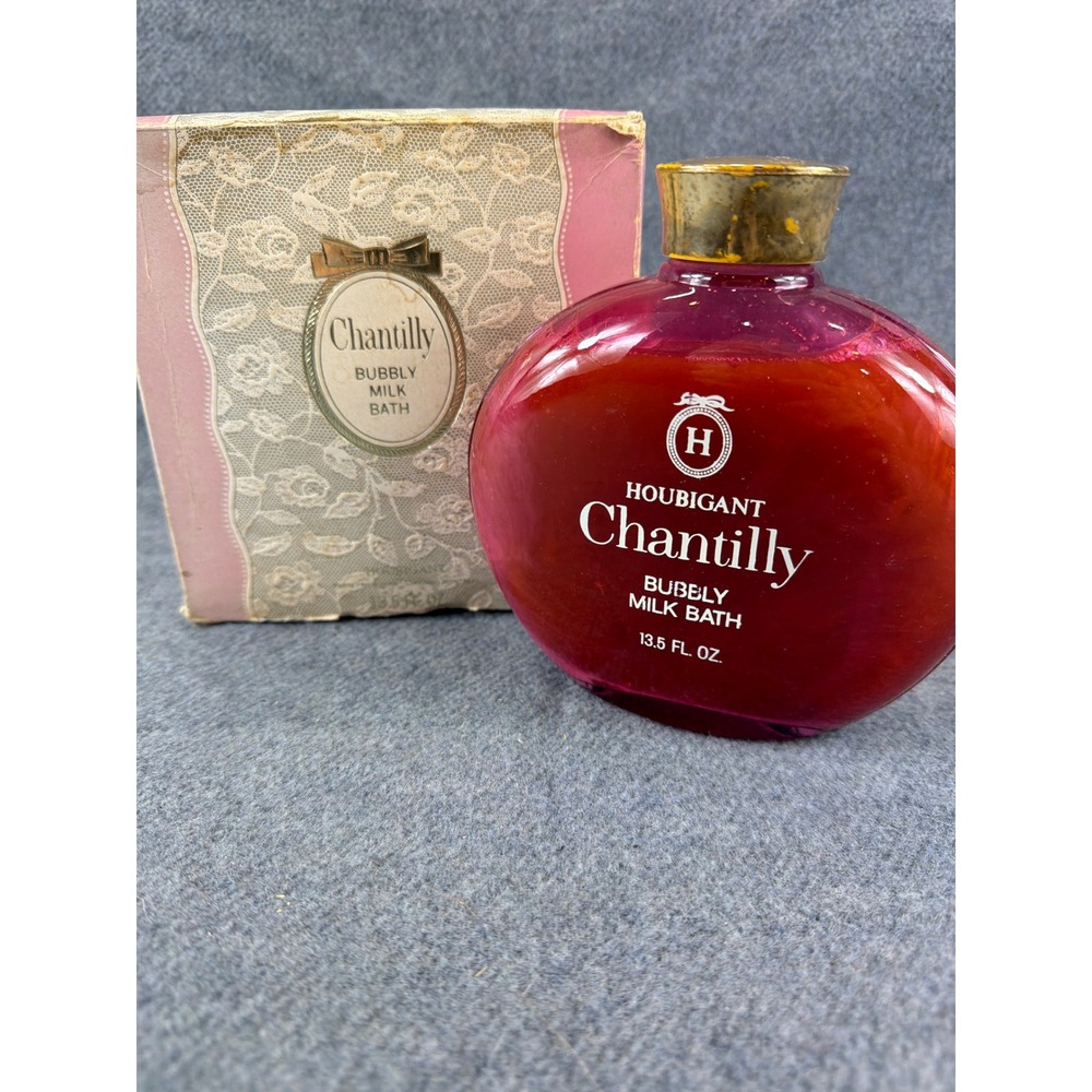 Houbigant Chantilly Bubbly Milk Bath Women 13.5oz‎ Pink Vintage Boxed 1449